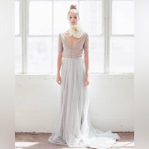 Blue Lace and Tulle Gown